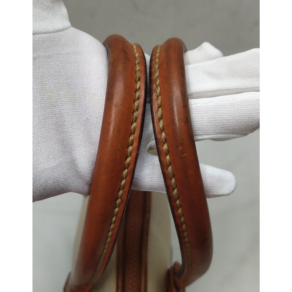 Dooney & Bourke Ivory Pebbled Leather Dommed Double Handle Zipper Satchel Bag - Picture 7 of 16